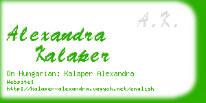 alexandra kalaper business card